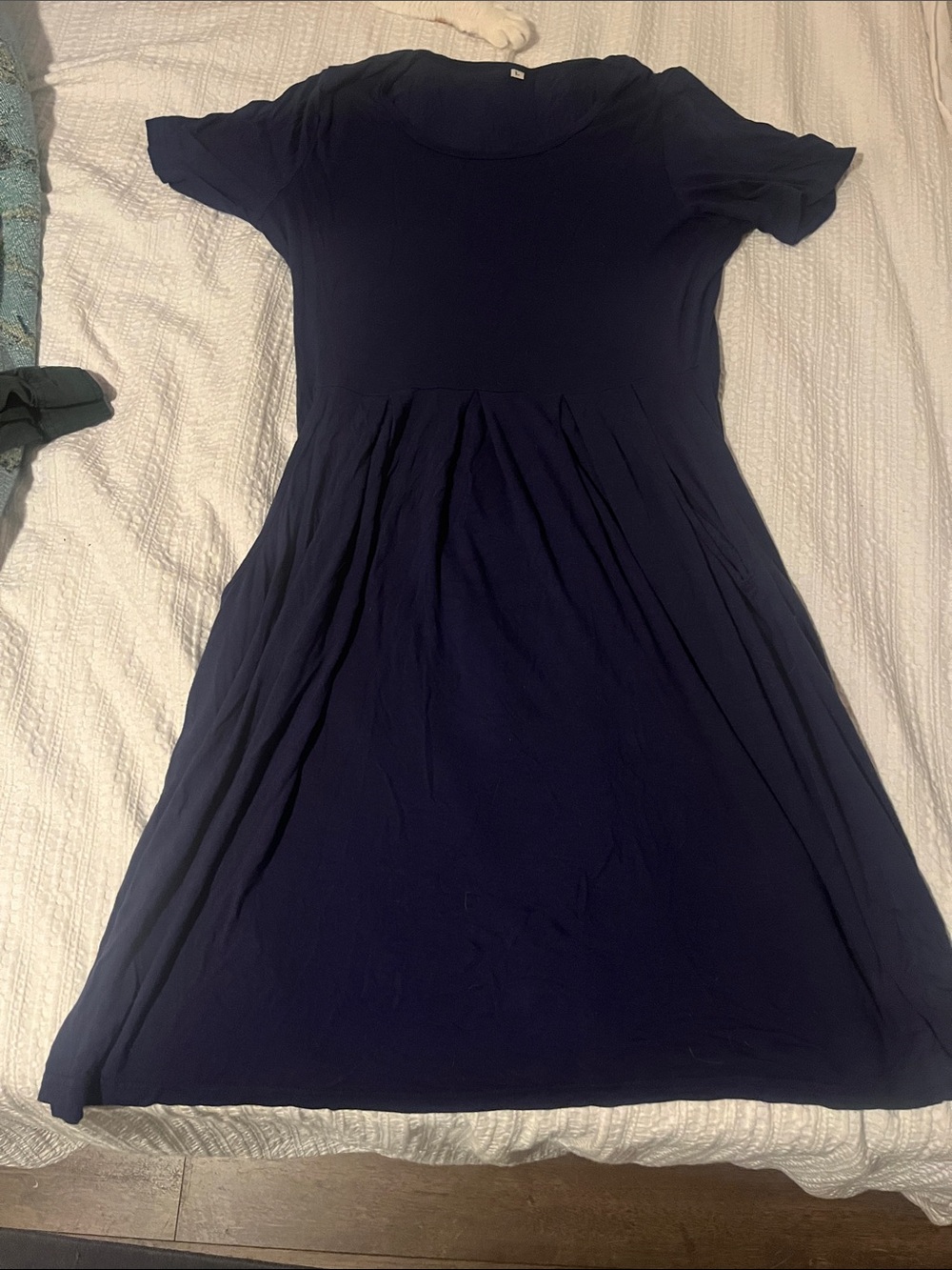 Women’s Navy Short-Sleeve A-Line Dress